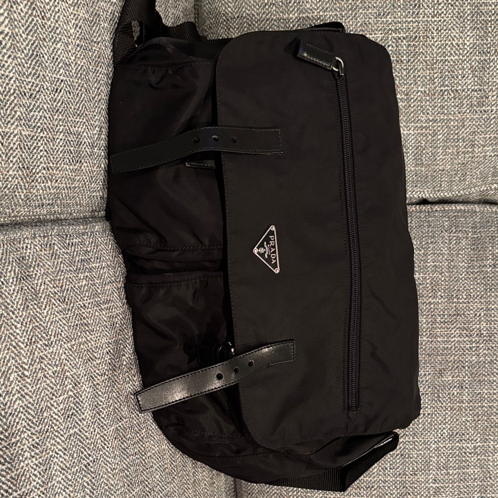 Nylon Vela Sport Messenger Bag Black used with minor wear inside-see photos